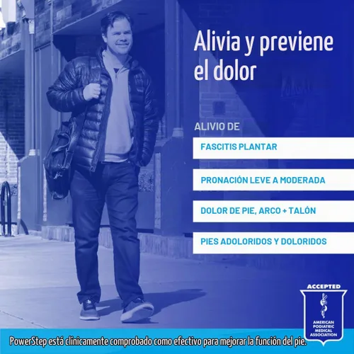 Vista 2 de Plantilla para zapato ortopédico Powerstep Pinnacle., Azul, hombre 3-3.5, mujer 5-5.5