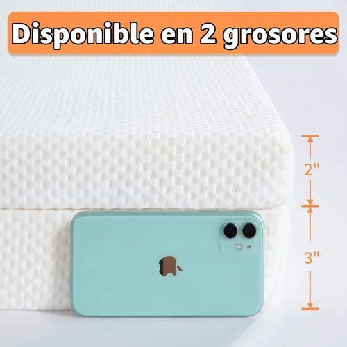 Vista 6 de HOMBYS Cubrecolchón de espuma viscoelástica con funda extraíble, cubrecolchón de mesa de masaje con bandas elásticas, solo cojín de cama