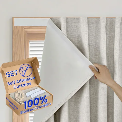 Vista 12 de Cortina opaca adhesiva, tratamiento completo de ventana de oscuridad para oficina en casa