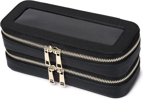 Vista 19 de Pinkmik Pequeña bolsa de maquillaje transparente, mini estuche para cosméticos, bolsa de aseo impermeable con cremallera, organizador de bolsos