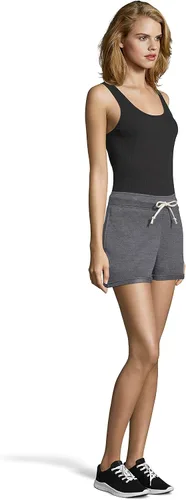 Vista 3 de Hanes Womens Hanes Luxe Collection Lightweight Fleece Short With Pockets