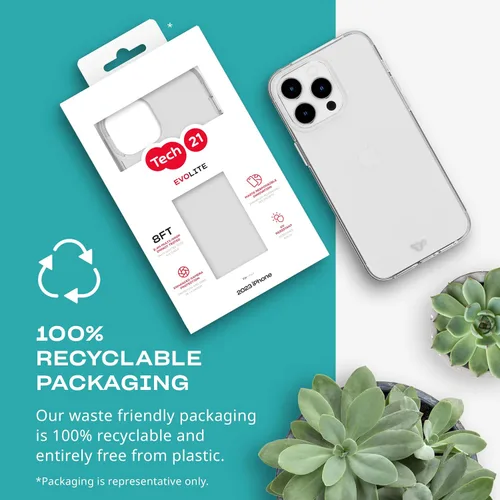 Vista 9 de Tech21 EvoLite - Funda para iPhone 15 Pro Max, funda de protección contra impactos, transparente