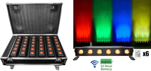 Vista 2 de 6 Rockville Best PAR+Best Strip+ROCKWEDGE Luces de batería DMX inalámbricas + controlador