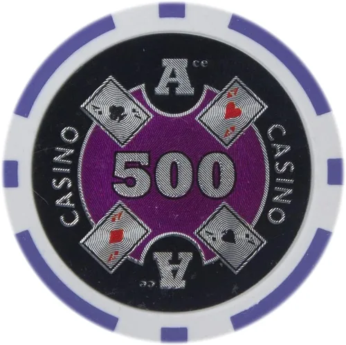 Vista 9 de Brybelly Ace Casino Poker Chip - Compuesto de arcilla pesada de 0.49 oz, paquete de 50