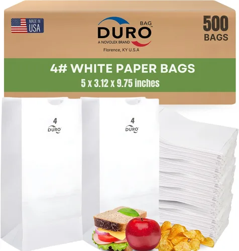 Vista 13 de Duro Bolsa de papel blanco de 2 libras, paquete de (500)