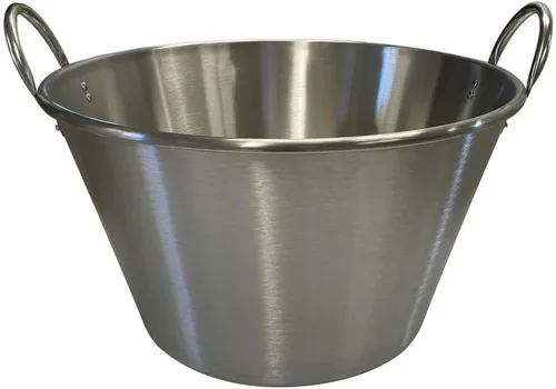 Vista 2 de Cazo - Sartén para freír de acero inoxidable de 27.5 pulgadas Caso Para Carnitas Comal
