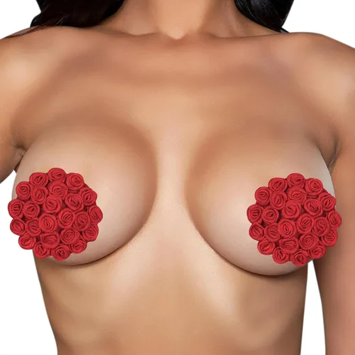 Vista 5 de MINGSEECESS Women Round Reusable Flower Silicone Pasties Bra Sexy Breast Petals