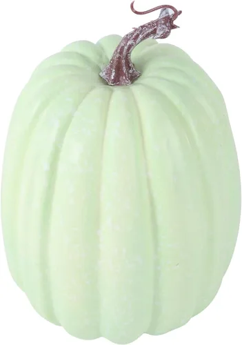 Vista 14 de Lucakuins Calabazas artificiales grandes de 8 pulgadas, calabazas blancas decorativas de espuma, lindas calabazas falsas para decoración del hogar