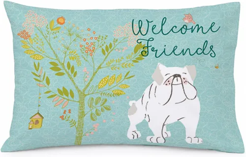 Vista 63 de Caroline's Treasures BB7625PILLOWCASE - Funda de almohada decorativa de tela con texto en inglés "Welcome Friends" Airedale Terrier estándar