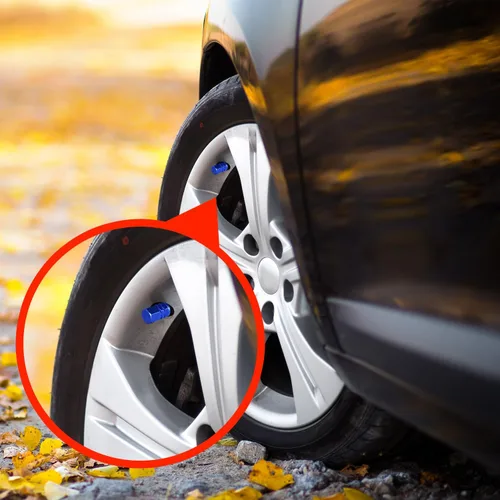 Vista 7 de EBOOT 8 piezas azules tapas para válvula de neumáticos, cubiertas de válvula universales para automóviles, a prueba de polvo, aluminio