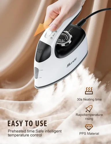 Vista 11 de Vaporizador de viaje para ropa, plancha de vapor de 1200 W y 25 g/min para acolchado y costura, vaporizador de ropa portátil de mano, tiempo
