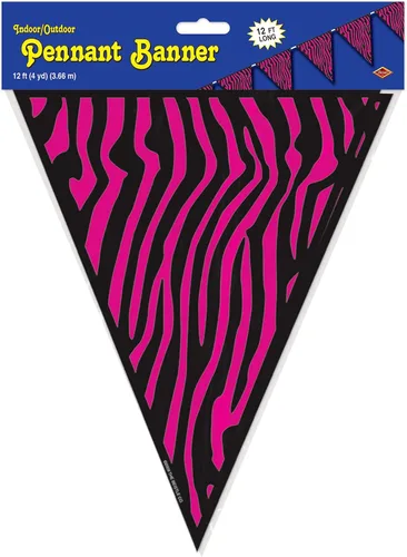 Vista 5 de Beistle Banner con estampado de cebra, 10 pulgadas por 12 pies
