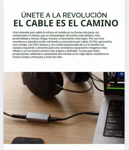 Vista 6 de Audioengine HXL Amplificador de Auriculares Portátil Equilibrado y DAC de Salida 4.4mm/3.5mm, Potencia Equilibrada de 520mW @ 32Ω, Soporte de PCM