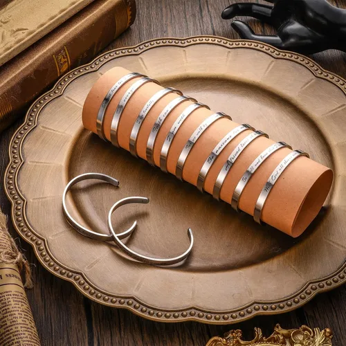 Vista 3 de Funtery 12 pulseras cristianas grabadas con versículos de la Biblia, regalo de Pascua para mujeres, bautismo religioso, escritura inspiradora
