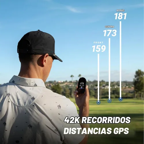Vista 4 de Blue Tees Golf Ringer - GPS de golf magnético portátil, pantalla táctil, telémetro de distancia de golf resistente al agua, más de 40,000 campos
