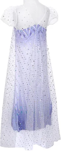 Vista 4 de Disfraz de princesa blanco para niñas pequeñas, disfraz de Halloween y cosplay