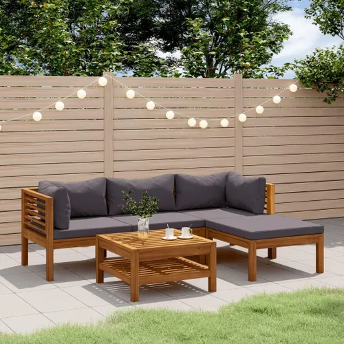 Vista 12 de Garden Lounge Set Cream Brown, 2-Seater Patio Sofa with Cushions, Acacia Wood Outdoor Furniture for Garden, Patio, Balcony, Weather-Resistant Modern