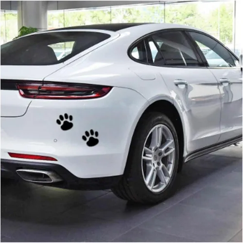 Vista 5 de AKOAK 4 calcomanías 3D con estampado de pata de perro, calcomanías para insignia de automóvil, calcomanías para parachoques de ventana de automóvil