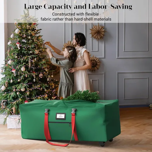 Vista 7 de Bolsa enrollable de almacenamiento para árbol de Navidad Winpull de 9 pies para árbol artificial, tela Oxford 600D impermeable, bolsa grande