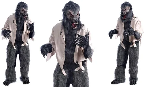 Vista 5 de Zagone Studios Disfraz de hombre lobo Moonstruck, con máscara, camisa, guantes, pantalones y pies