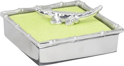 Vista 4 de Mariposa Juego de servilletas de bambú de piña tropical plata brillante regalos Servilleteros y juegos de pesas Aluminio SANDCAST