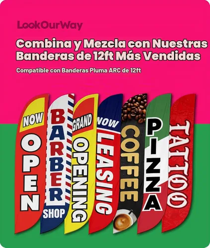 Vista 7 de LookOurWay - Bandera de plumas con temática de campamento y cuidado de niños, 12 pies (herramientas no incluidas)
