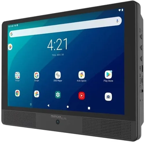 Vista 3 de Proscan Elite 10.1" 1280x800 IPS, Quad Core Tablet/DVD portátil Combo 2GB/32GB Almacenamiento Android 11, cámara frontal de 2 mp, 1 puerto HDMI