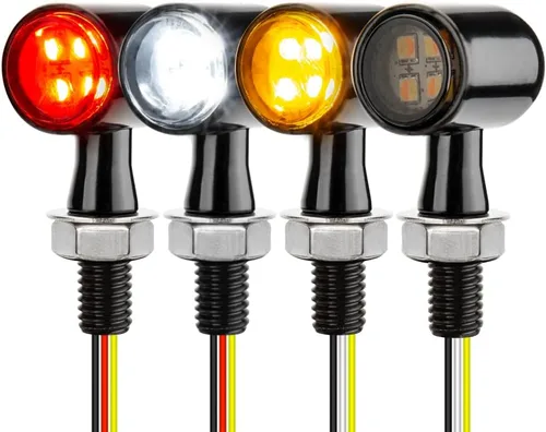 Vista 16 de Intermitentes LED para Motocicleta Mini Señales Giratorias Pequeñas Luz Indicadora Micro Delantera Trasera Compatible con Harley Davidson Honda