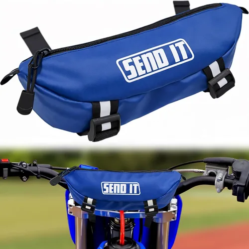 Vista 12 de Bolsa impermeable para manubrio de motocicleta Bolsa compacta de almacenamiento para manillar de motocicleta Bolsa de motocross de ajuste Rojo