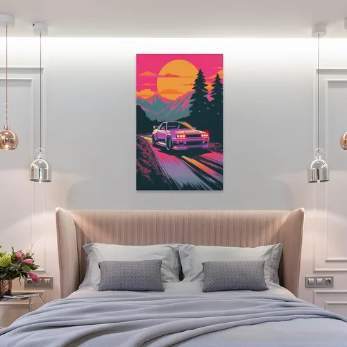Vista 8 de R32 - Póster retro de Synthwave para automóvil, arte de pared, pósteres e impresiones, pintura colgante para dormitorio, aula, dormitorio, sala