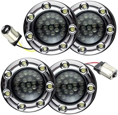 Vista 9 de Eagle Lights Kit de intermitentes LED de haz infinito de 2 pulgadas delanteras y traseras con cubiertas de anillo de luz LED de funcionamiento