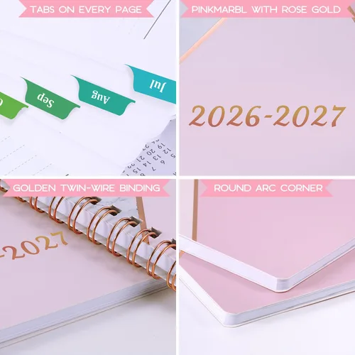 Vista 7 de Agenda 2026 – enero 2026 – diciembre 2026, 8 x 10 pulgadas, planificador 2026 semanal y mensual con pestañas, planificadores 2026, encuadernación