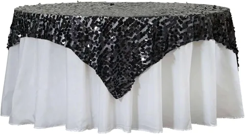 Vista 6 de Efavormart Manteles Superpuestos de Lentejuelas Payette Grandes Premium de 72 pulgadas para Decoraciones de Mesa de Bodas, Banquetes, Catering