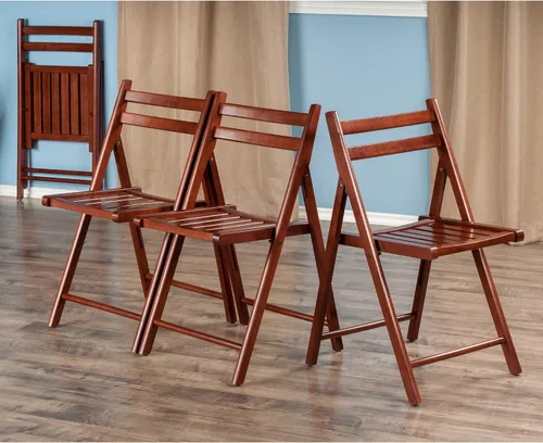Vista 2 de Winsome Asiento de petirrojo de madera, nogal (juego de 4)