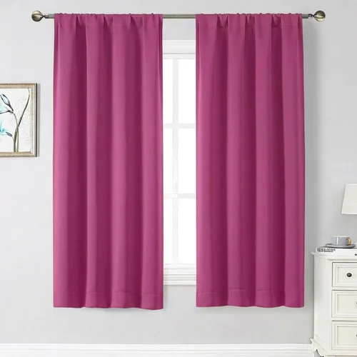 Vista 10 de Cortinas opacas para dormitorio, sala de estar, juego de 2 paneles de 54 pulgadas de largo, cortinas de oscurecimiento de habitación con aislamiento