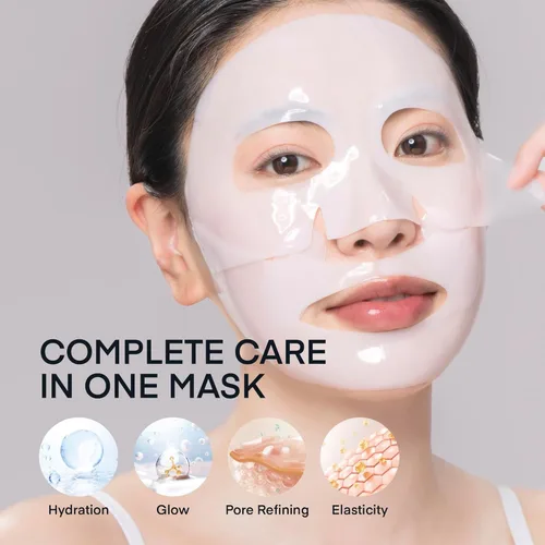 Vista 4 de TEREZ & HONOR Juego de mascarillas de colágeno coreano, paquete de 3 piezas con 4ea máscaras faciales de biocolágeno, máscara de envoltura nocturna