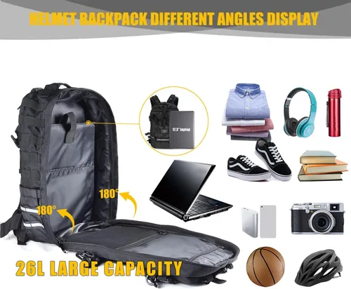 Vista 4 de Mochila para casco de motocicleta para hombre 26L