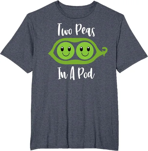 Vista 16 de Two Peas in A Pod Couples Matching Best Friend Cute Veg T-Shirt Baby Blue