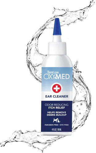 Vista 9 de TropiClean OxyMed - Limpiador enzimático de oídos para perros, recomendado por veterinarios, 4 onzas Limpiador de oídos enzimático