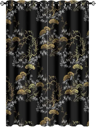 Vista 18 de Cortinas opacas de constelación para sala de estar, arte moderno abstracto, negro, galaxia, blanco, patrón de símbolo de constelación