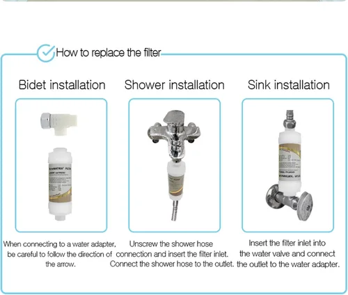 Vista 2 de Filtertech Sediment plus Ion Filtro de bidé de doble protección