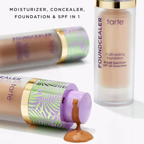 Vista 4 de tarte Babassu Foundcealer Base Dewy - Protector solar SPF 20 de amplio espectro, base y corrector en 1 con SPF, maquillaje vegano para el cuidado