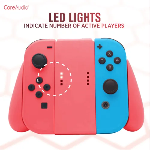 Vista 5 de CoreAudio Switch Comfort Grip - Red - Easy Attachment, Comfortable Hold, Nintendo Switch Joy-Con Handheld Joystick Remote Control Cover Holder