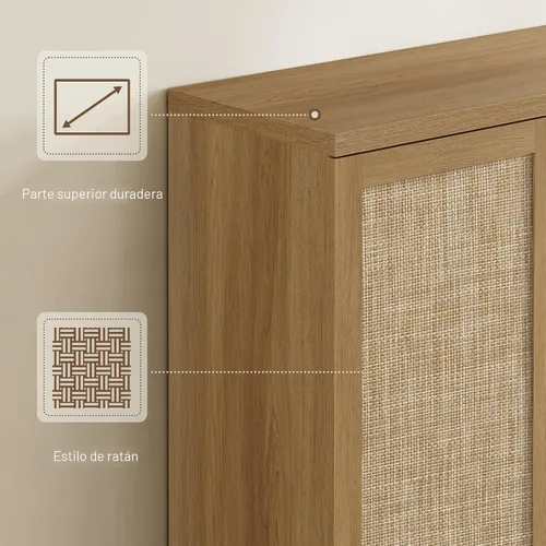 Vista 7 de SICOTAS Gabinete de almacenamiento de zapatos de ratán – Armarios modulares para zapatos con puerta alta y grande para almacenamiento de zapatos