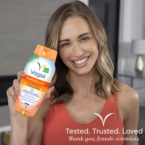 Vista 4 de Vagisil Jabón de Lavado Íntimo para la Higiene del Área Femenina, Fragancias Sensibles, pH Equilibrado y Probado por Ginecólogos, Aroma a Paraíso