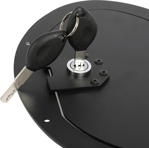 Vista 5 de KUAFU Puerta del tanque de combustible con cerradura compatible con Humvee Hummer H1 cualquier modelo M998 M1123 M1045 con recubrimiento en polvo