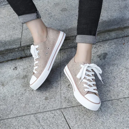 Vista 4 de ANQILA - Zapatos de lona con cordones para mujer, antideslizantes, de estilo informal y a la moda, zapatos ligeros, transpirables, de caña baja