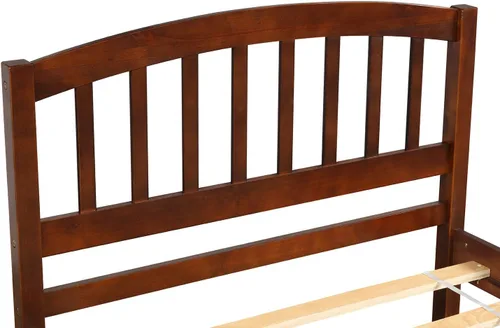 Vista 7 de Harper & Bright Designs Cama individual con cama nido, cama individual de plataforma de madera con cabecera y base de colchón estribo, fuerte