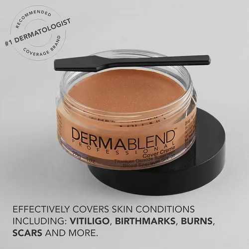 Vista 6 de Dermablend Cover Crème - Base de maquillaje de cobertura completa, corrector de crema hidratante para ojeras e imperfecciones, cobertura máxima