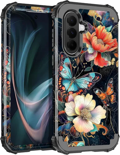 Vista 46 de Miqala Funda para Galaxy A14 5G, que brilla en la oscuridad, tres capas, resistente, a prueba de golpes, protección completa, parachoques